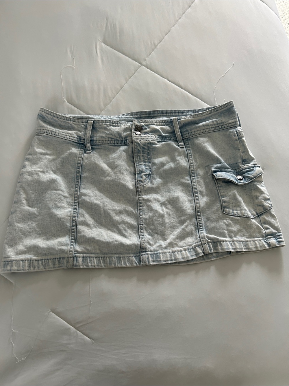 wild fable Light Blue Denim Mini Skirt with Utility Pocket